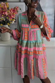 Lusy | Patterned Flowing Midi Dress