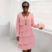 Margaret | Elegant Comfort Ruffle Dress Long Sleeve