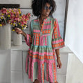 Luci | Patterned Flowing Midi Dress