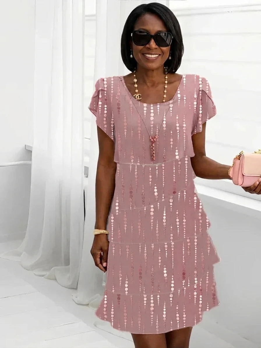 Victoria | Elegant Comfort Ruffle Dress