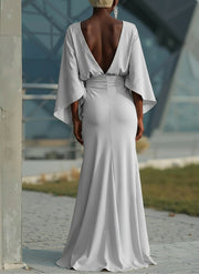 Clara | Elegant V-neck backless sleeve dress
