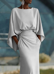 Clara | Elegant V-neck backless sleeve dress