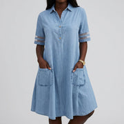 Brittany | Figure Flattering Denim Dress