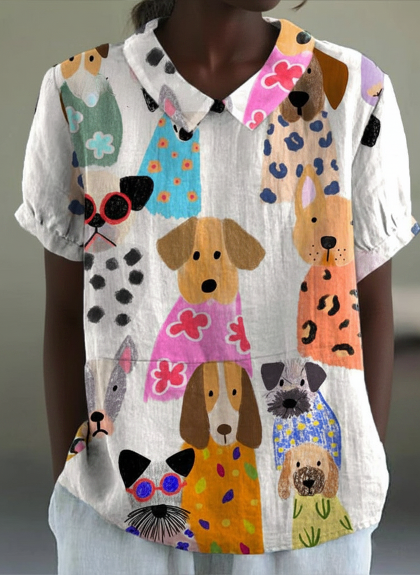 Tilly | Dog Print Shirt
