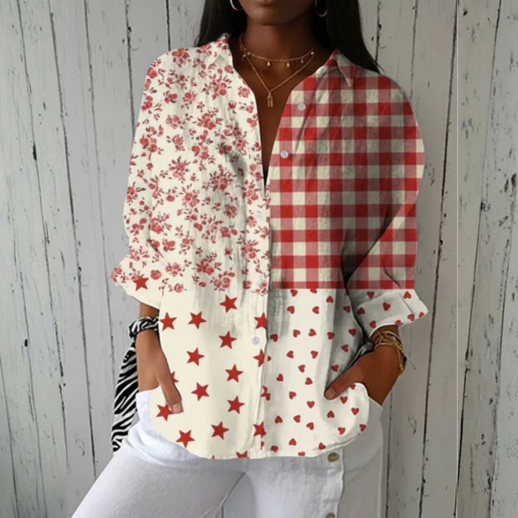 Heather™ | Country Patchwork Blouse