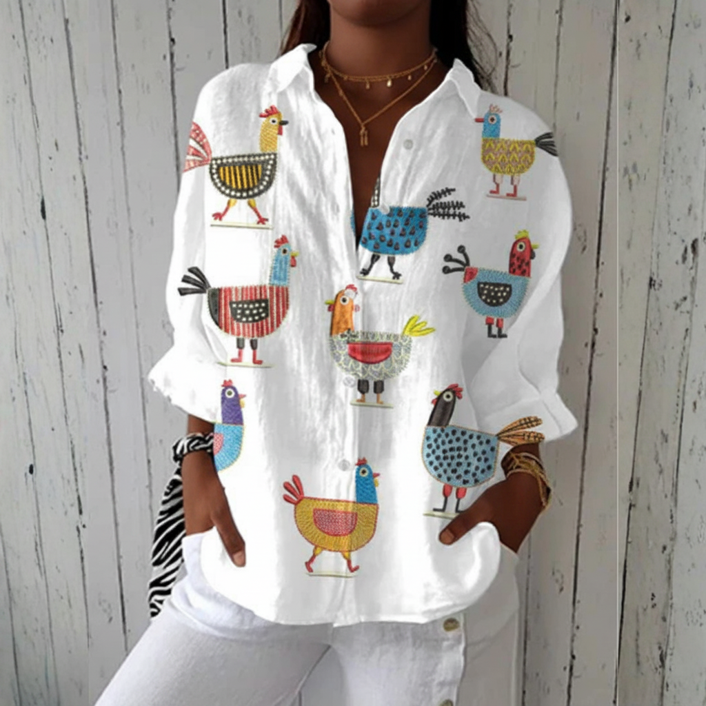 Kimberly™ | Playful Hen Blouse