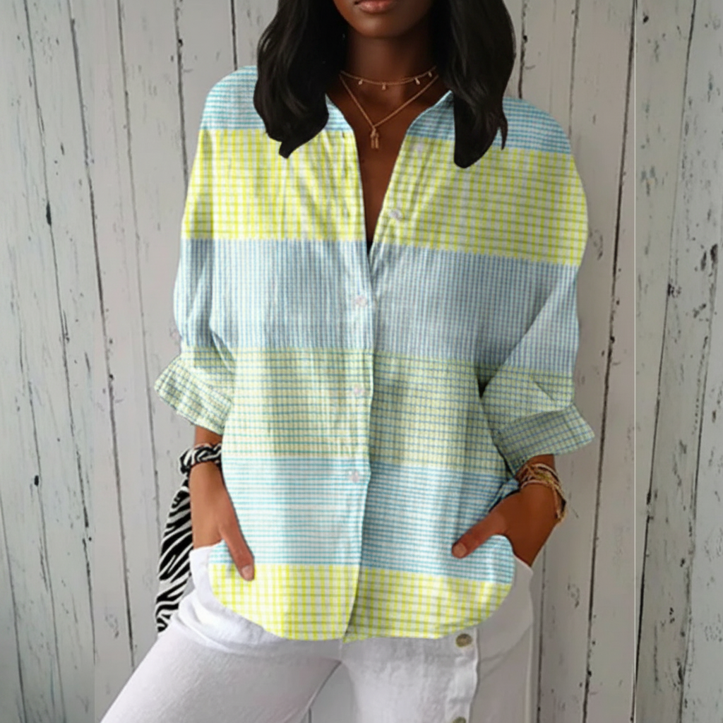 Holly™ | Pastel Grid Blouse