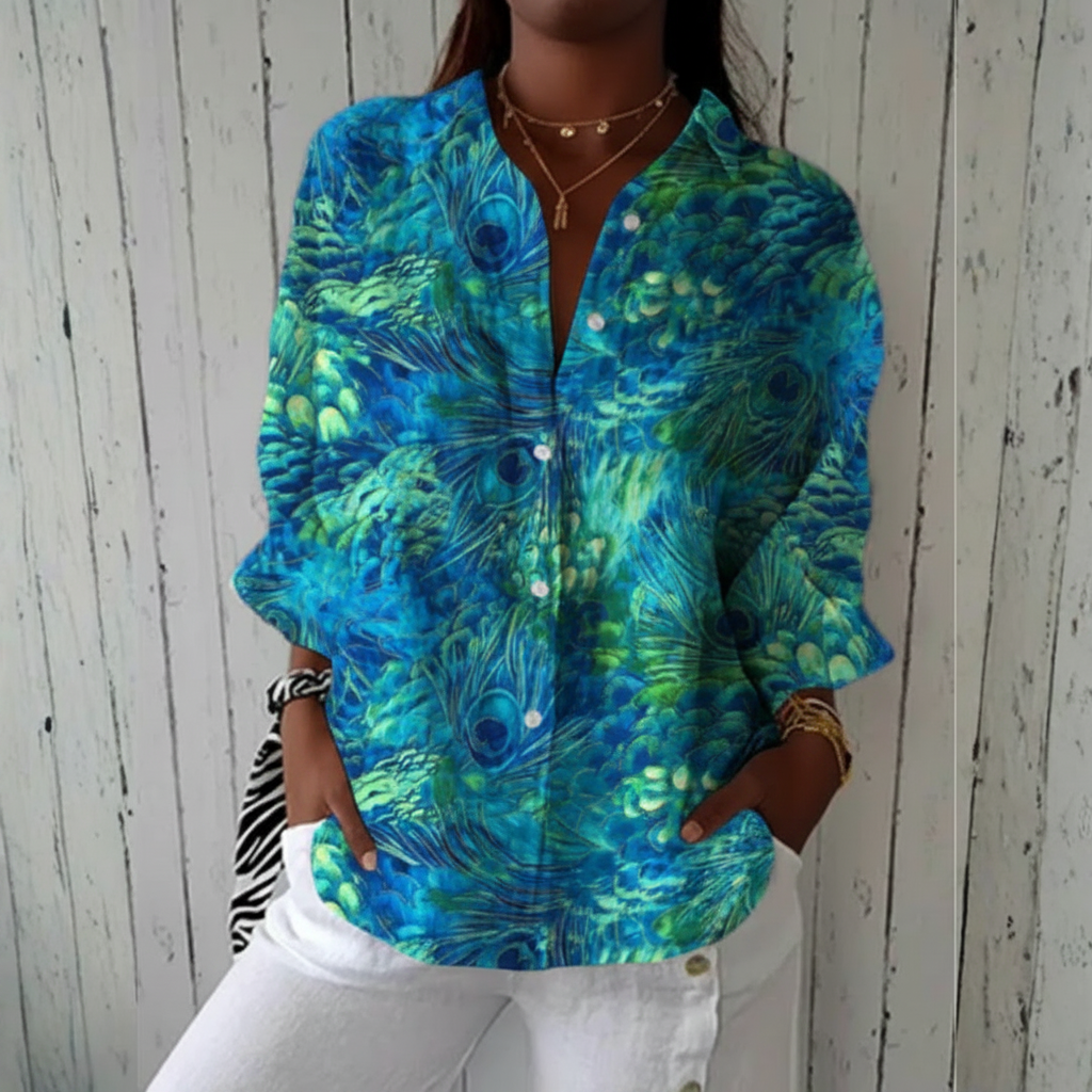 Diana™ | Peacock Grace Blouse