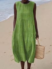 Roes™ Embroidered Midi Dress