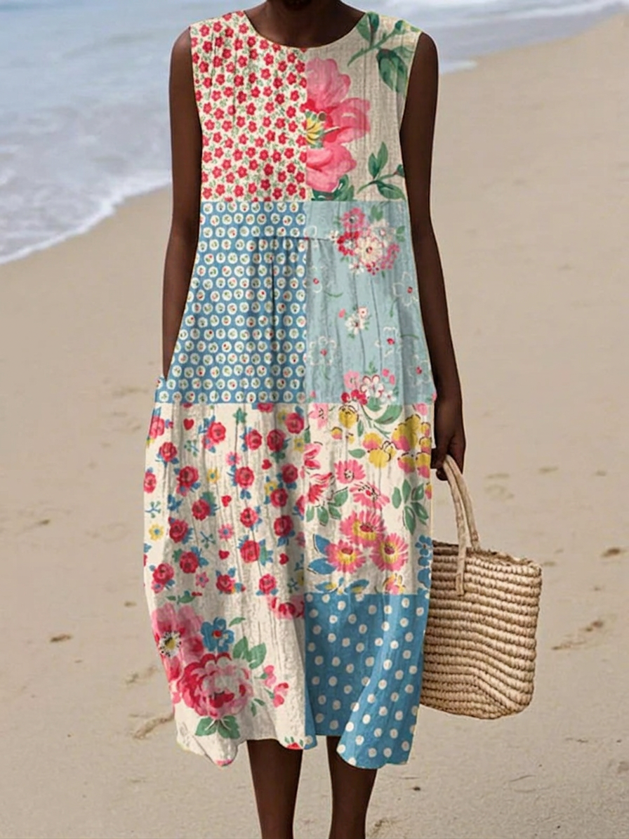 Anna™ Patchwork Midi Dress