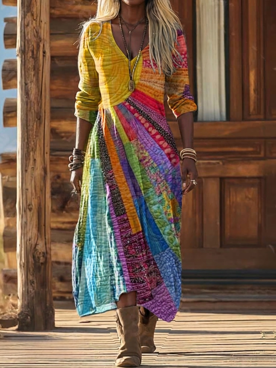 Bohemian Sun Design Dress