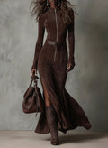Jessy | Suede Dress with Belt and Zipper