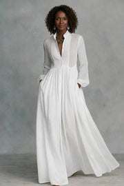 Serena | Flowing Button-Front Maxi Dress