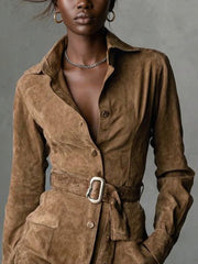 Milae | Suede Shirt Dress