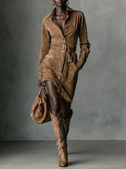 Milae | Suede Shirt Dress