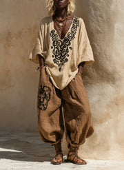 Margaret | Nomadic Bohemian Art Print Three-Piece Set Outfit