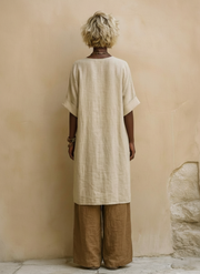 Sophie | Dark Gray & Brown Tribal Print Three-Piece Set