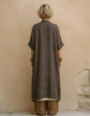 Sophie | Dark Gray & Brown Tribal Print Three-Piece Set
