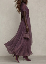 Ashley | Vintage Elegant Chiffon Maxi Dress