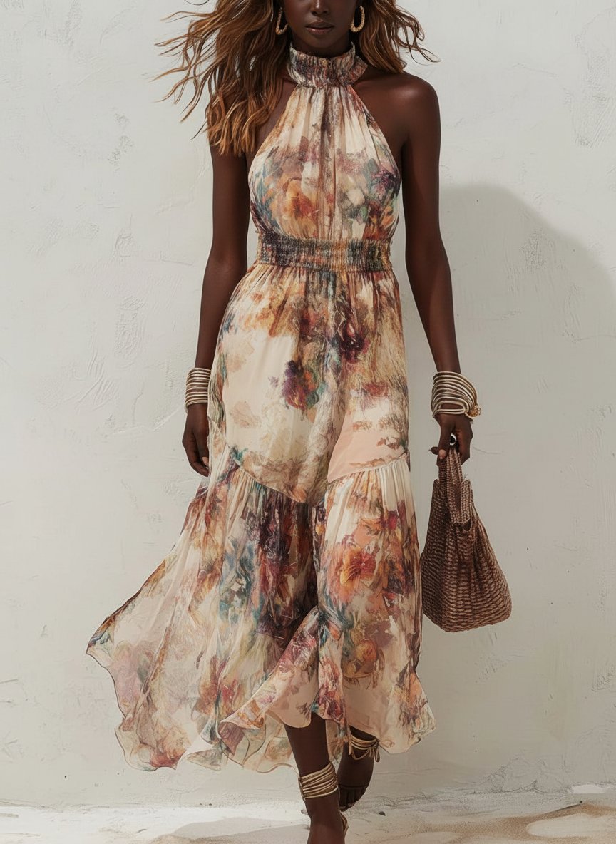 Chloe | Vintage Floral Soft Midi Dress
