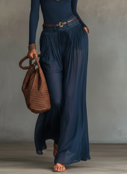 Lore | Navy One-shoulder Top And Skirt Two-piece Set