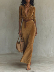Aurelle | Suede Dress with Belt