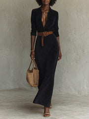 Aurelle | Suede Dress with Belt