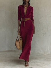 Aurelle | Suede Dress with Belt
