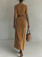 Aurelle | Suede Dress with Belt