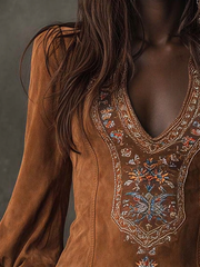 Shart Dress with Suede Effect