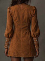 Shart Dress with Suede Effect