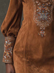 Shart Dress with Suede Effect