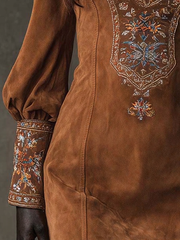 Shart Dress with Suede Effect