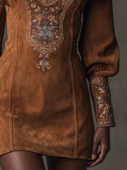 Shart Dress with Suede Effect