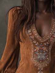 Shart Dress with Suede Effect