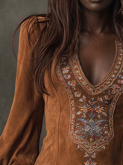 Shart Dress with Suede Effect