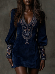 Shart Dress with Suede Effect