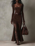 Ainslee | Faux Leather Maxi Dress