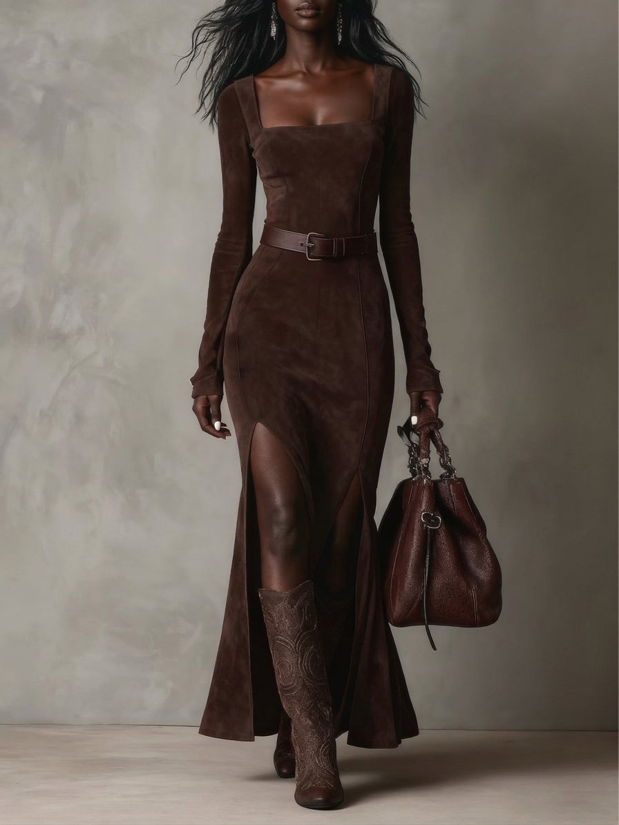 Ainslee | Faux Leather Maxi Dress