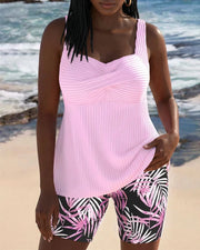 Daphne™ | Bright Ribbed Tankini Shorts