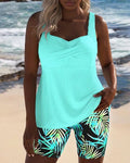 Daphne™ | Bright Ribbed Tankini Shorts