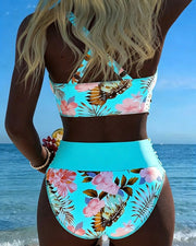 Jolina™ | Floral Contrast Split Bikini