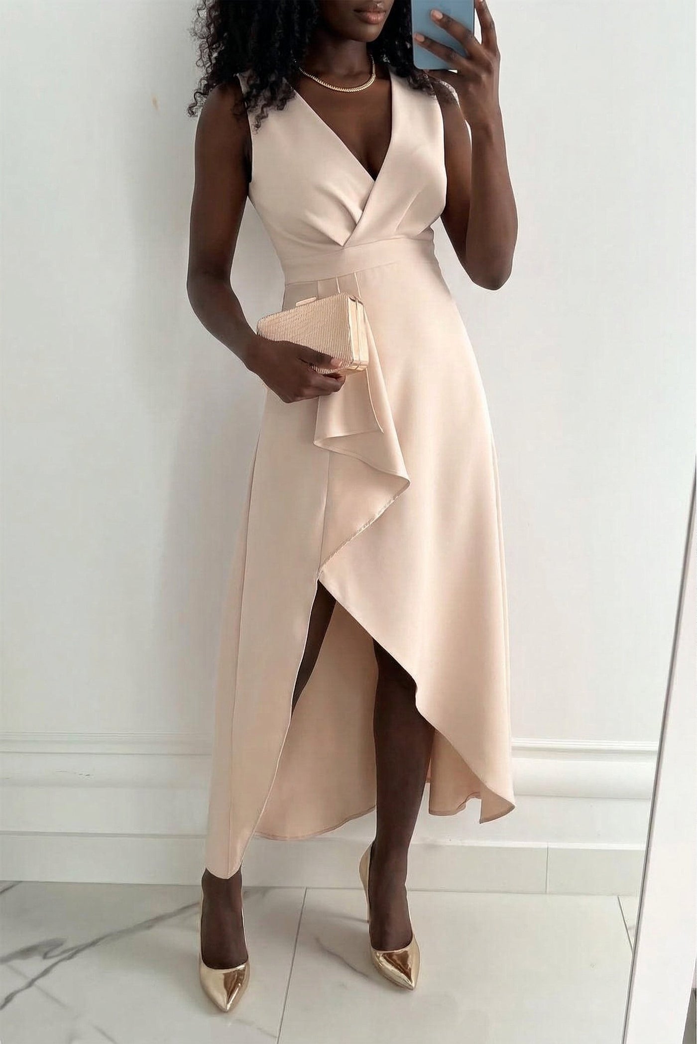 Mandy - Midi Wrap Dress with V-Neck