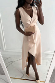 Mandy - Midi Wrap Dress with V-Neck