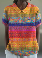 Maya | Floral Striped Shirt