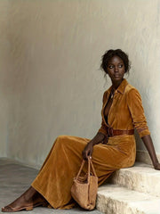 Aurelle | Suede Dress with Belt