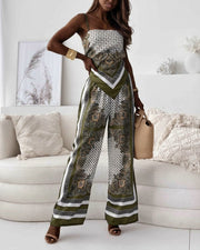 Helen | Vacation Ready Stylish Lace-Up Vest & Pants Two-Piece Set Dress