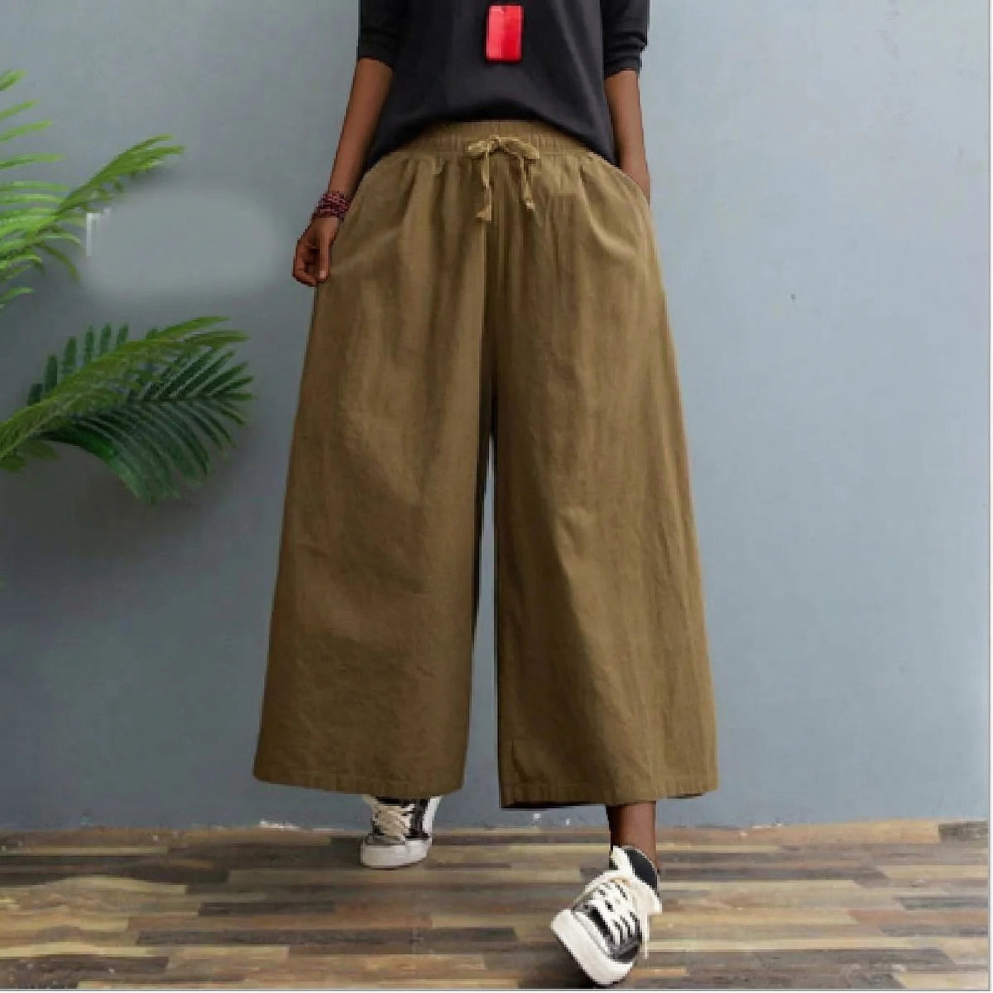 AMELINA – PLEATED LINEN COMFORT FIT PANTS