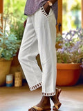 Wrenna – Relaxed Contrast Trim Cropped Pants