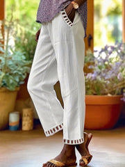Wrenna – Relaxed Contrast Trim Cropped Pants